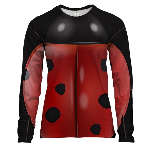 Женский 3D лонгслив с божьей коровкой