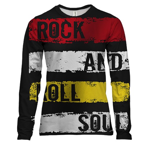 Женский 3D лонгслив rock and roll soul