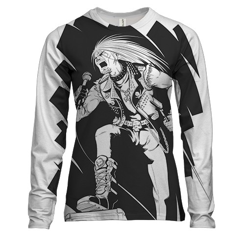 Жіночий 3D лонгслів з панк виконавцем