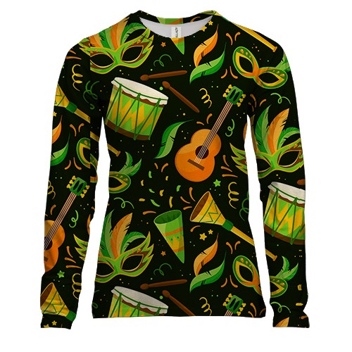 Жіночий 3D лонгслів з карнавальними масками