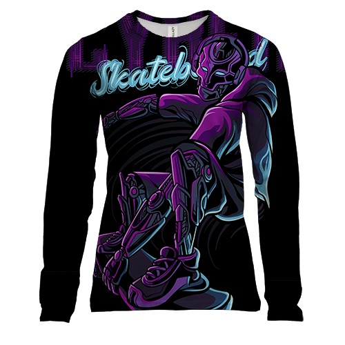 Женский 3D лонгслив Cyberskater