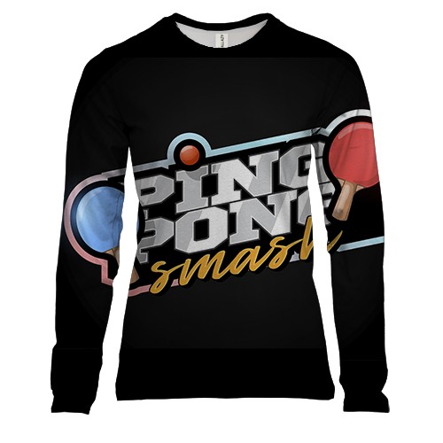Женский 3D лонгслив Ping pong smash