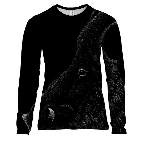 Жіночий 3D лонгслів з контурним кабаном