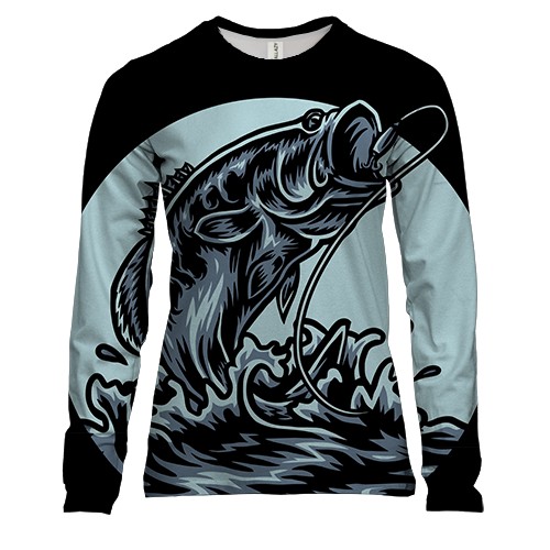 Жіночий 3D лонгслів з рибою в морі