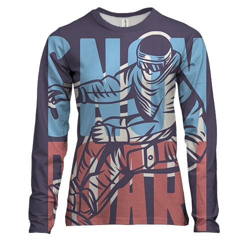 Женский 3D лонгслив Snowboard men