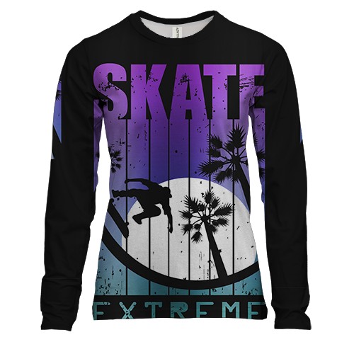 Женский 3D лонгслив Skate extreme