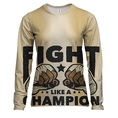 Женский 3D лонгслив Fight like a champion