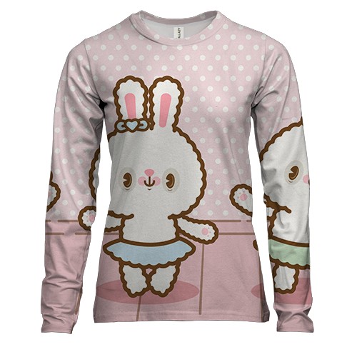 Женский 3D лонгслив с танцующими зайцами
