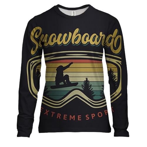 Жіночий 3D лонгслів Snowboard extreme sport