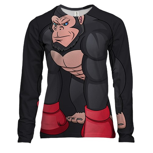 Жіночий 3D лонгслів з орангутангом боксером