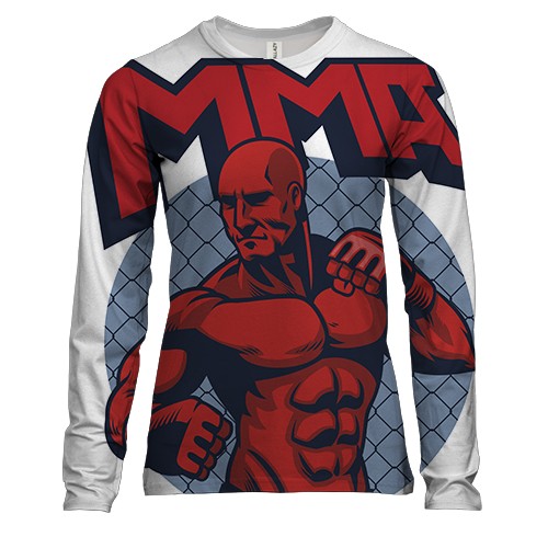 Женский 3D лонгслив MMA Red body