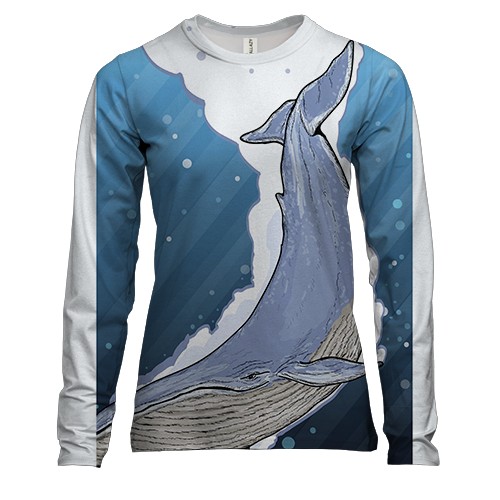Женский 3D лонгслив с огромным китом