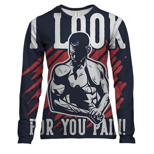 Женский 3D лонгслив I look for you pain