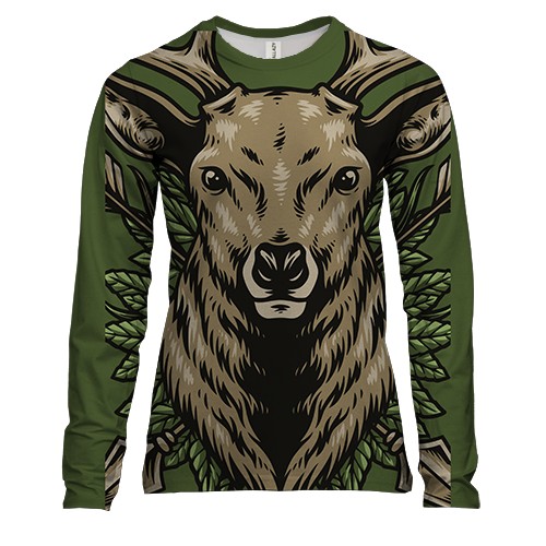 Жіночий 3D лонгслів з оленем