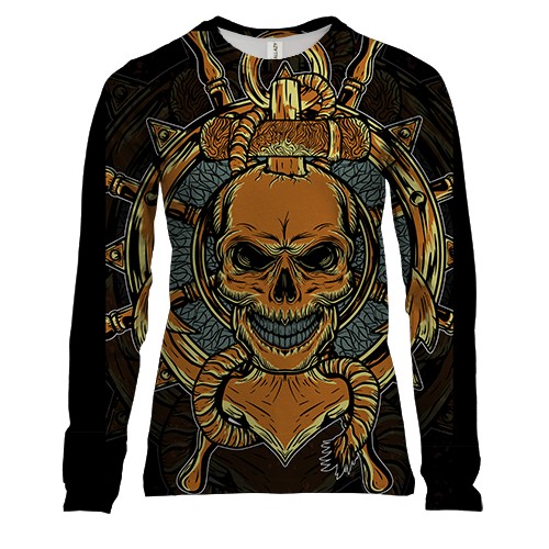 Женский 3D лонгслив с морским скелетом