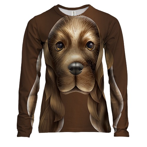 Жіночий 3D лонгслів зі спанієлем