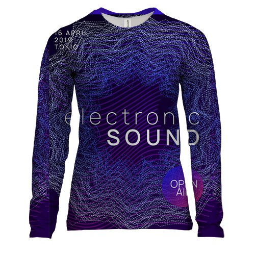 Женский 3D лонгслив Electronic sound