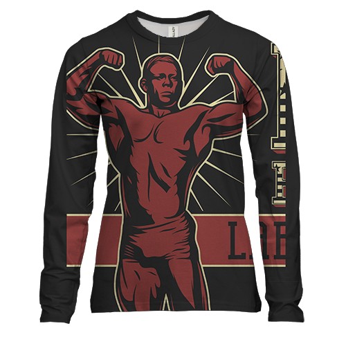 Жіночий 3D лонгслів з дайвером і рибками