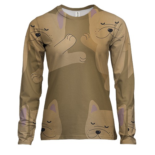 Женский 3D лонгслив с танцующим котом