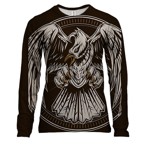 Жіночий 3D лонгслів з летять орлом