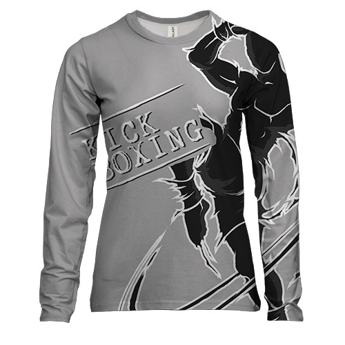 Женский 3D лонгслив Kick boxing