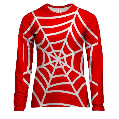 Женский 3D лонгслив с белой паутиной