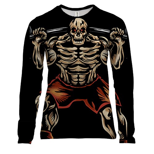 Жіночий 3D лонгслів зі скелетом качком