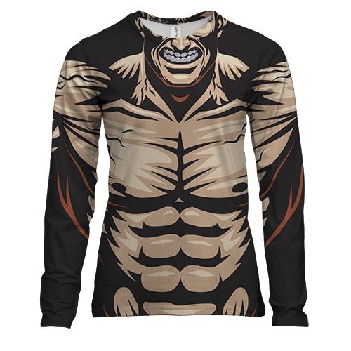 Женский 3D лонгслив с иллюстрацией торса