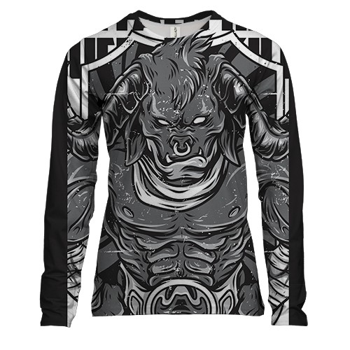 Женский 3D лонгслив с быкой борцом