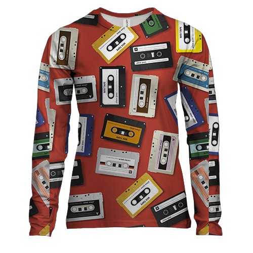 Женский 3D лонгслив с кассетами