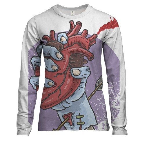 Жіночий 3D лонгслів з рукою і серцем