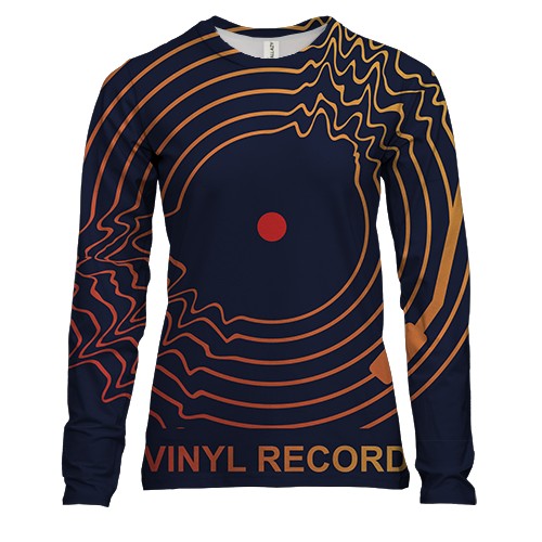 Женский 3D лонгслив Vinyl record
