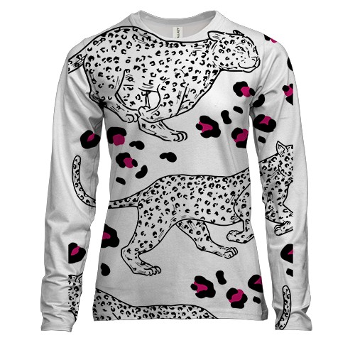 Женский 3D лонгслив с гепардами