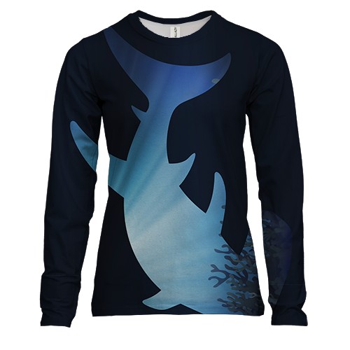 Жіночий 3D лонгслів з рогатою акулою