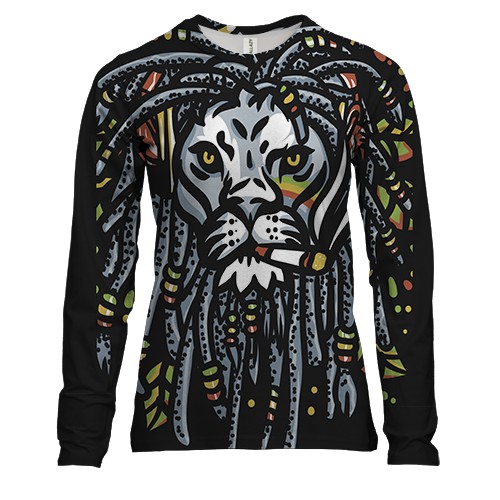 Жіночий 3D лонгслів з левом хіпі