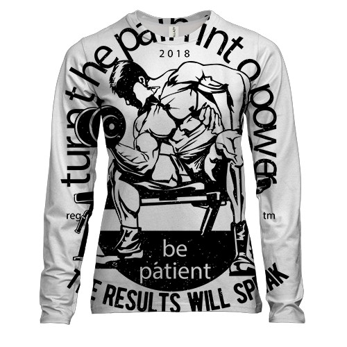 Женский 3D лонгслив с занимающимся бодибилдером