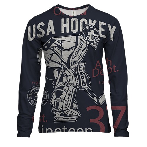 Женский 3D лонгслив USA Hockey