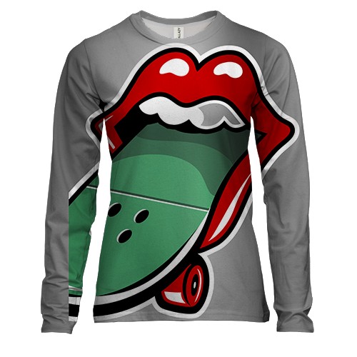 Жіночий 3D лонгслів Rolling Stones Skate