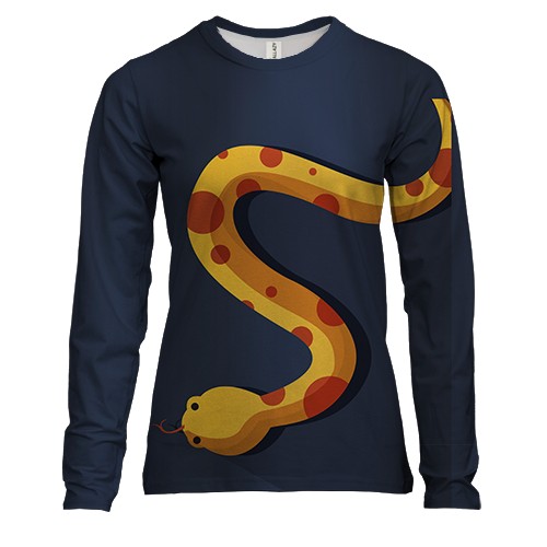 Женский 3D лонгслив с пятнистой змеей