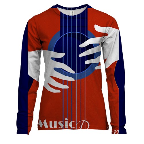 Женский 3D лонгслив Music Passion