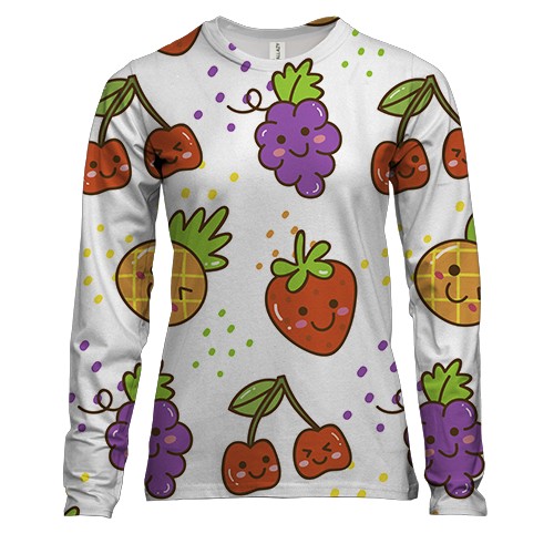 Женский 3D лонгслив с ягодами