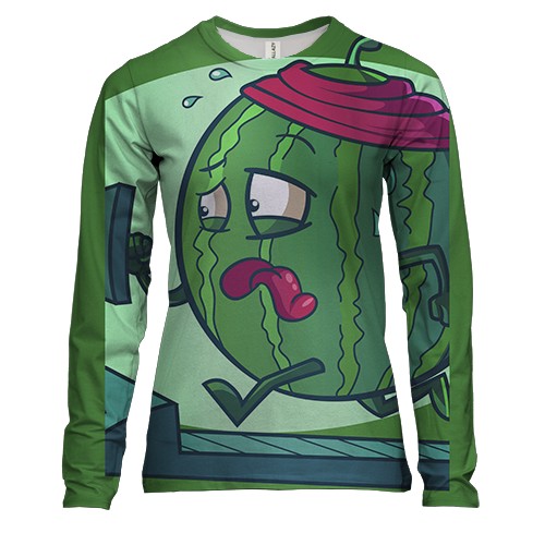 Жіночий 3D лонгслів з кавуном спортсменом