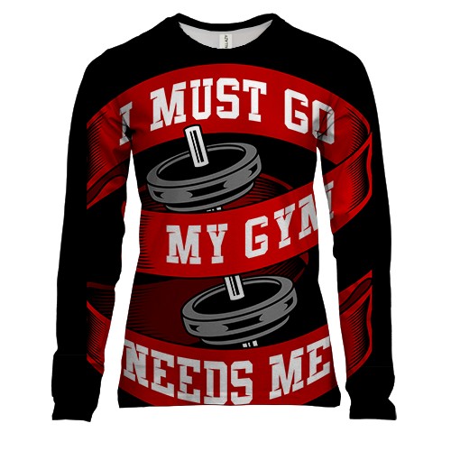 Женский 3D лонгслив I must go my gym needs me