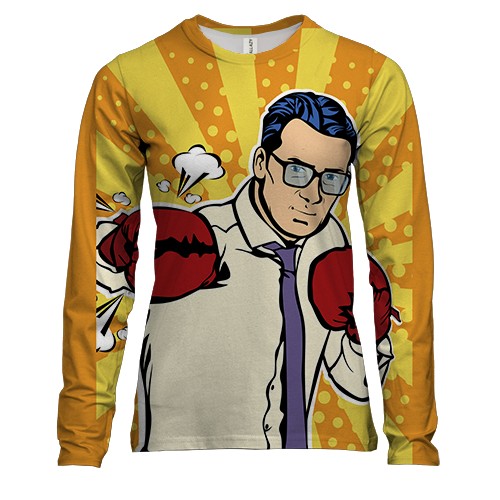 Жіночий 3D лонгслів з офісним боксером