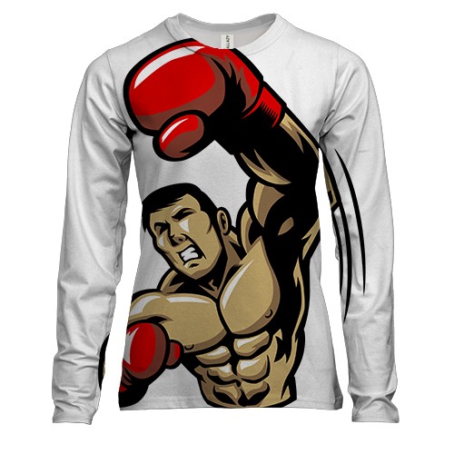 Жіночий 3D лонгслів з боксером борцем