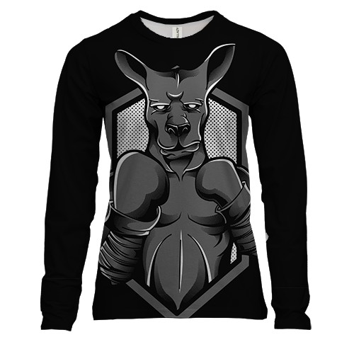 Жіночий 3D лонгслів з кенгуру боксером