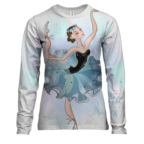 Жіночий 3D лонгслів з танцюючою балериною