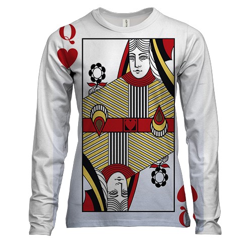 Жіночий 3D лонгслів з картковою дамою