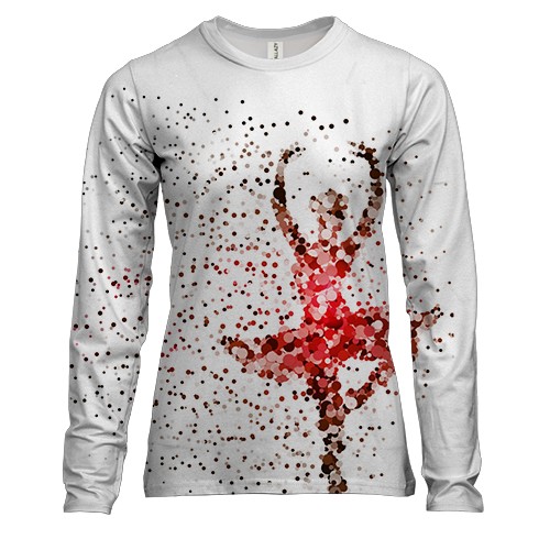 Жіночий 3D лонгслів з розпадається балериною