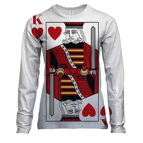 Жіночий 3D лонгслів з картковим королем